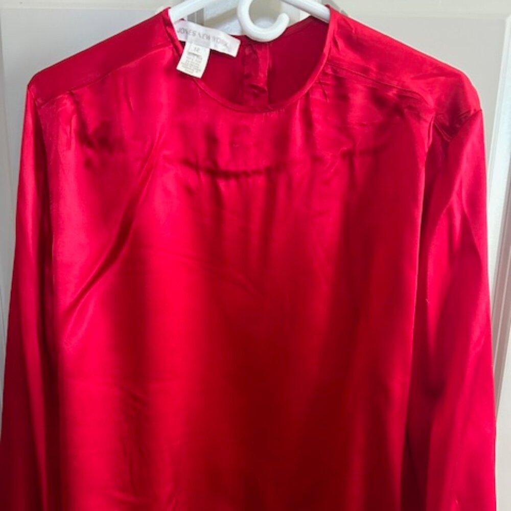 Jones New York Red Silk Blouse